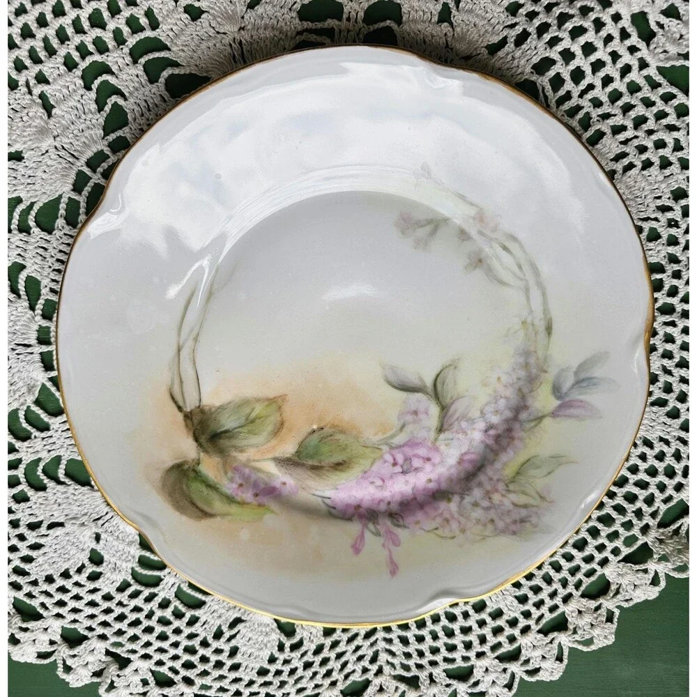 Antique Floral Porcelain Jaeger & Co Plate in 